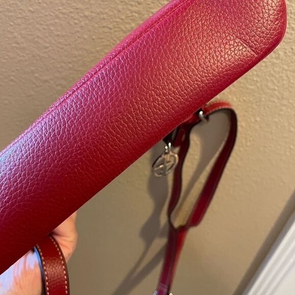 Giani Bernini Red Leather Crossbody Women’s Purse - Picture 7 of 13